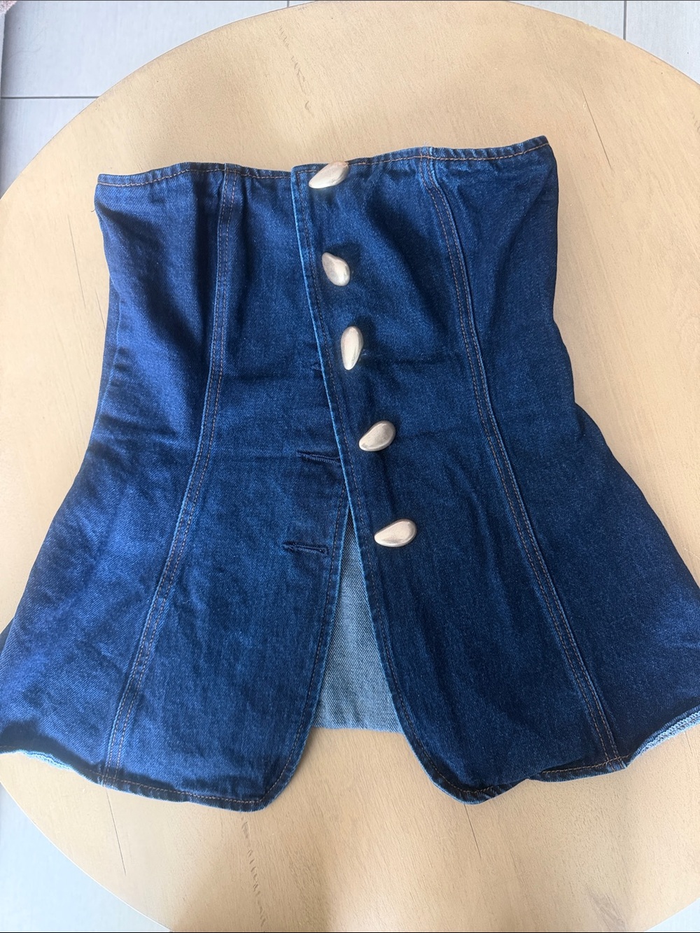 Meshki Denim Blouse - Dark Blue